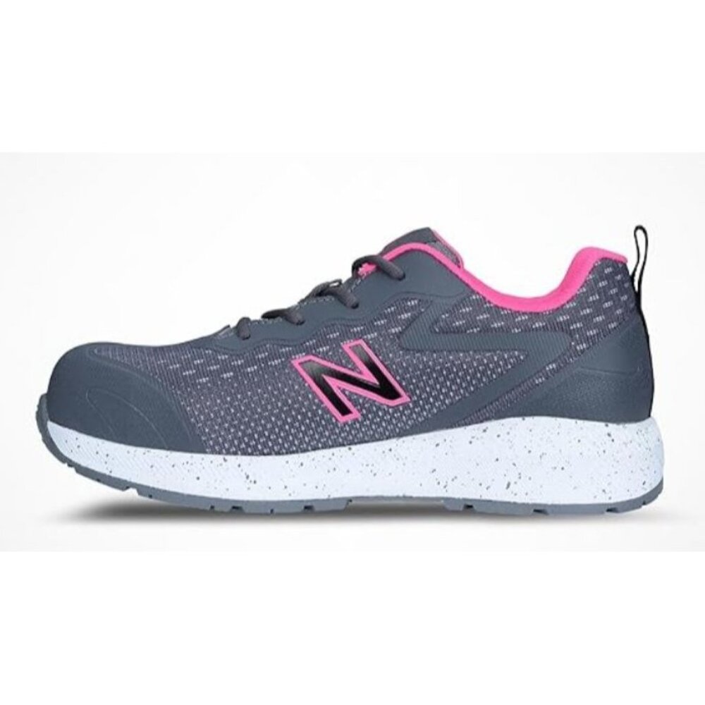 New Balance Women's Composite Toe Logic Wide Safety Shoes Gray/Pink Size US-12 - Picture 3 of 14